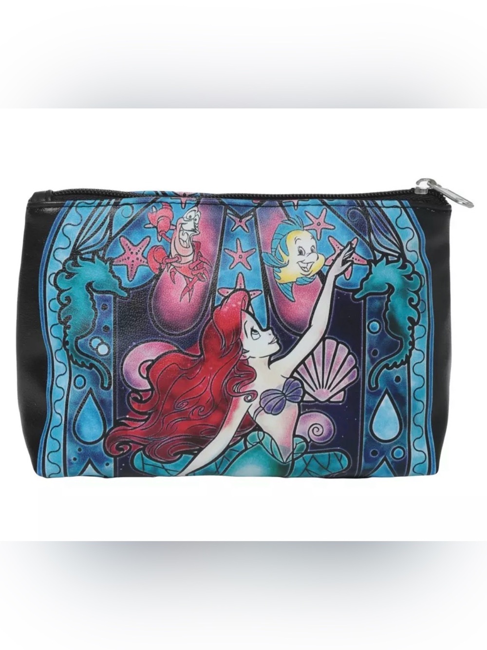 Colorful Disney The little Mermaid Graphic Zip Pouch - Blue, Pink, Purple